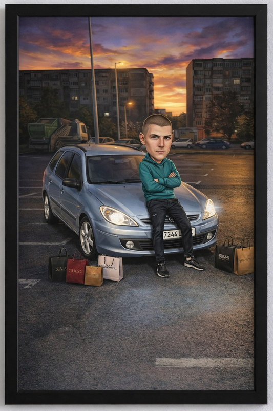 Custom Street King Caricature - Персонализиран Постер за Кола